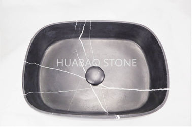 Thick Colid Stone Sink Basin Beautiful Nero Marquina Black Natural Ston